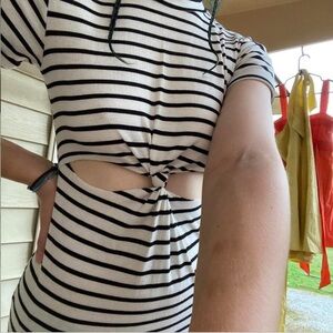 Striped Mock Neck Dress